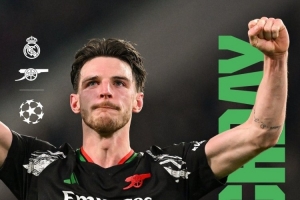 AG体育官网-期待你的任意球！阿森纳晒对皇马次回合海报：赖斯单人出镜